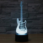 Lâmpada de Mesa Estéreo Visual Criativa com Descoloração de 7 Cores, Forma de Guitarra Elétrica