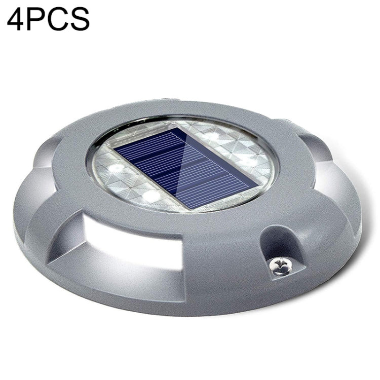 4 Peças de Lâmpadas Enterradas LED Solar IP68 Impermeáveis para Jardim e Relva Exterior