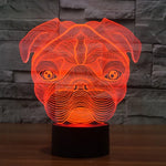 Lâmpada de Mesa Estéreo Visual Criativa com Descoloração de 7 Cores, Forma de Cão