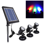 Projetor Solar de Relva 3 em 1 com Luz Vermelha, Verde e Azul para Piscina, Luz Vermelha, Verde e Azul