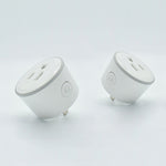 Tomada inteligente WiFi 2,4GHz formato redondo 10A, mini ficha, controlo remoto por APP, temporizador, compatível com Alexa e Google Home, luz respiratória colorida, AC 100-240V, ficha US