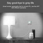 Tomada inteligente WiFi 2,4GHz formato redondo 10A, mini ficha, controlo remoto por APP, temporizador, compatível com Alexa e Google Home, luz respiratória colorida, AC 100-240V, ficha US