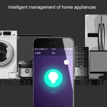 Tomada inteligente WiFi 2,4GHz formato redondo 10A, mini ficha, controlo remoto por APP, temporizador, compatível com Alexa e Google Home, luz respiratória colorida, AC 100-240V, ficha US
