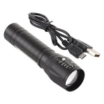 Lanterna Impermeável A2 USB Recarregável com Zoom XPE + COB, 3 Modos e Caixa de Armazenamento, A2