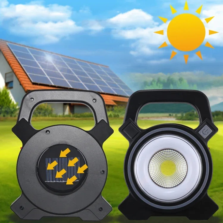 Lâmpada de Camping Portátil com Painel Solar