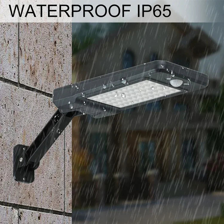 Luz de Parede Solar para Exterior 12W 56 LEDs SMD 2835 IP65 à Prova de Água com Controlo Remoto e Sensor de Movimento