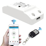 Módulo temporizador de controlo remoto sem fios inteligente WiFi DIY Sonoff 433MHz com interruptor de energia e controlo remoto de 4 teclas para casa inteligente, compatível com iOS e Android, 433MHz com controlo remoto