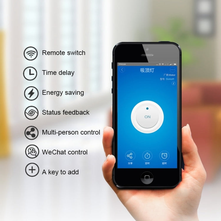 Módulo temporizador de controlo remoto sem fios inteligente WiFi DIY Sonoff 433MHz com interruptor de energia e controlo remoto de 4 teclas para casa inteligente, compatível com iOS e Android, 433MHz com controlo remoto