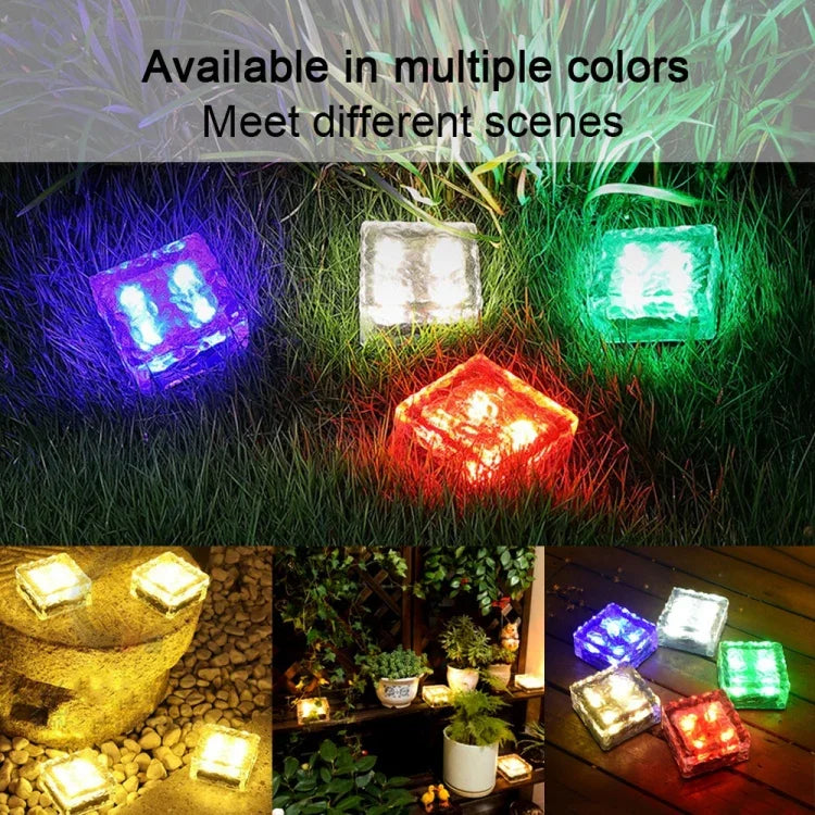 Luz Enterrada LED Solar Quadrada com Vidro Temperado para Exterior, Decoração de Jardim IP55 à Prova de Água, Tamanho: 7 x 7 x 5cm