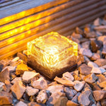 Luz Enterrada LED Solar Quadrada com Vidro Temperado para Exterior, Decoração de Jardim IP55 à Prova de Água, Tamanho: 10 x 10 x 5,2cm