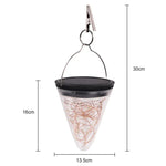 Lâmpada Pendente Cónica de Luz Estelar com Energia Solar IP55 à Prova de Água para Decoração de Jardim Exterior