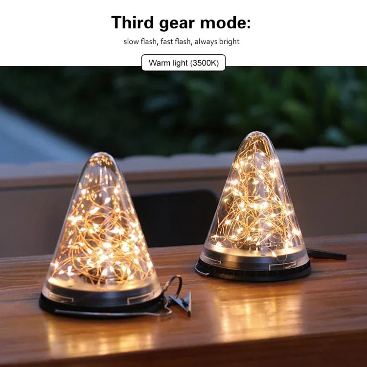 Lâmpada Pendente Cónica de Luz Estelar com Energia Solar IP55 à Prova de Água para Decoração de Jardim Exterior