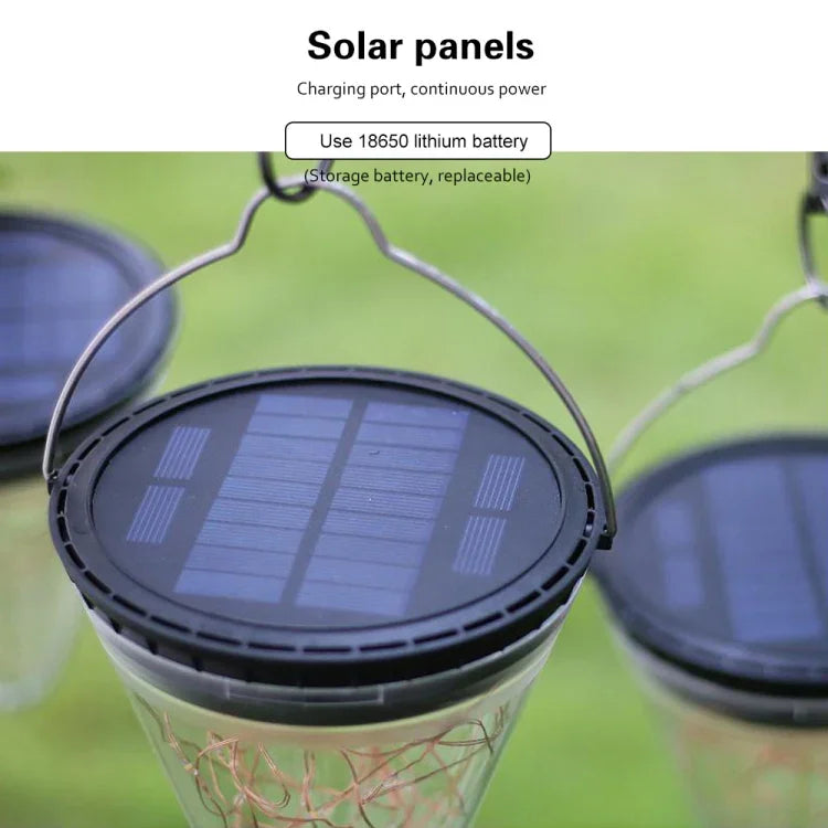 Lâmpada Pendente Cónica de Luz Estelar com Energia Solar IP55 à Prova de Água para Decoração de Jardim Exterior