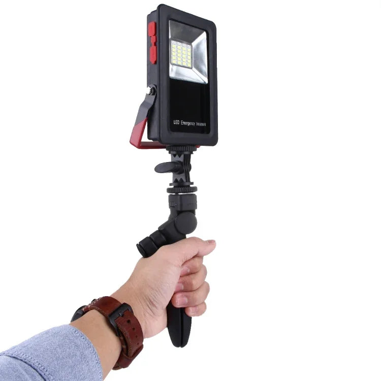 Luzes de Aviso Piscantes Portáteis com 24 LEDs SMD5730 2400LM 6000-6500K Vermelho e Azul com Suporte, 30W/2400LM 6000-6500K