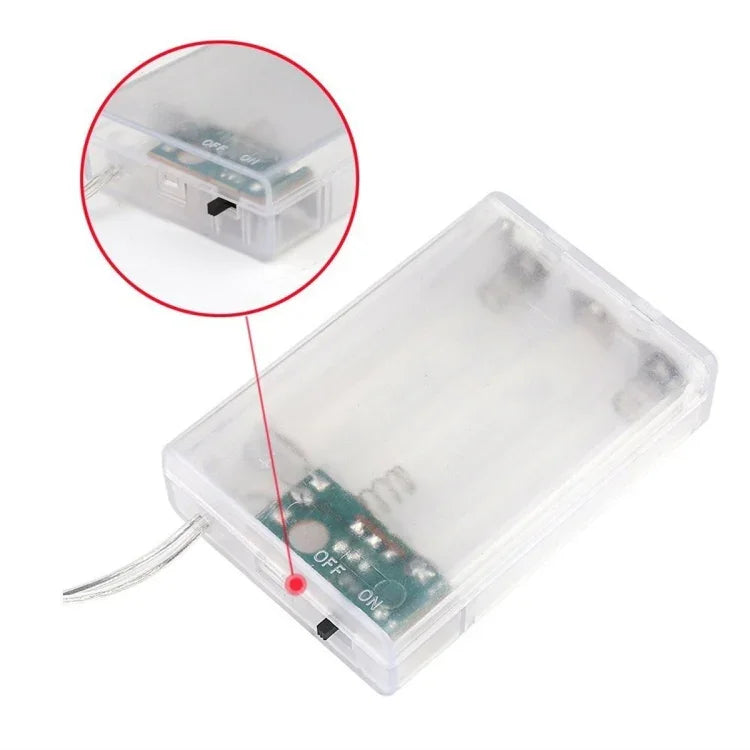Luz Decorativa com 40 LEDs e Caixa para 3 Pilhas AA, Correntes para Pendurar em Casa, DIY Festa, Casamento, Decoração de Natal, 4m