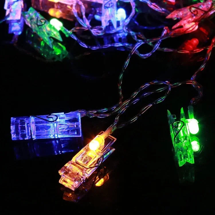 50 LEDs, 3 pilhas AA, caixa, corrente de luz decorativa para casa, pendurar quadros, festa DIY, casamento, decoração de Natal, 5m
