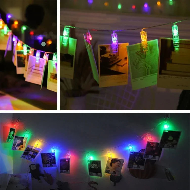 50 LEDs, 3 pilhas AA, caixa, corrente de luz decorativa para casa, pendurar quadros, festa DIY, casamento, decoração de Natal, 5m