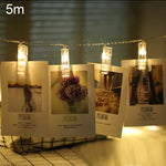 50 LEDs, 3 pilhas AA, caixa, corrente de luz decorativa para casa, pendurar quadros, festa DIY, casamento, decoração de Natal, 5m