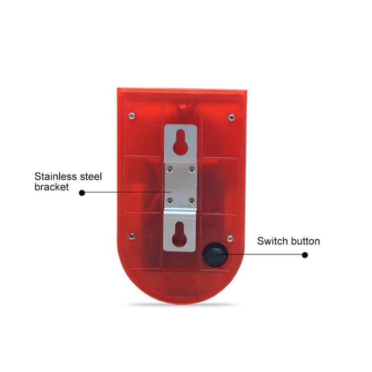 Luz de Alarme Sonoro Solar IP65 à Prova de Água com 110 dB para Alarme Anti-intrusão