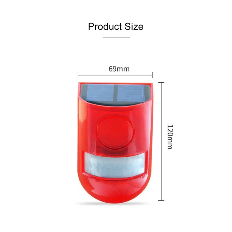 Luz de Alarme Sonoro Solar IP65 à Prova de Água com 110 dB para Alarme Anti-intrusão