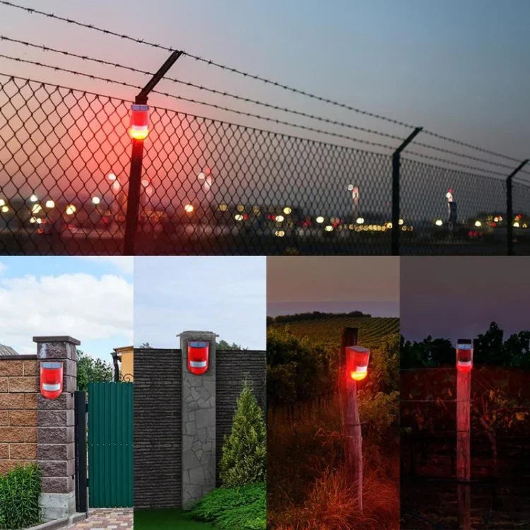 Luz de Alarme Sonoro Solar IP65 à Prova de Água com 110 dB para Alarme Anti-intrusão
