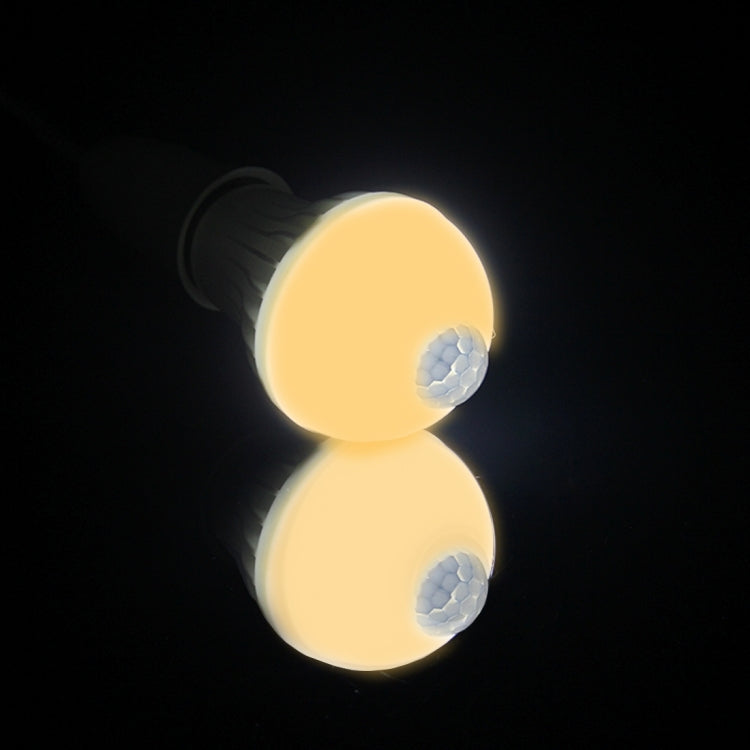 Lâmpada LED E27 5W 12 LEDs SMD 5730 300LM com Sensor de Movimento Infravermelho, Distância do Sensor: 4-6m, AC 220V, E27 5W Luz Branca, E27 5W Luz Branca Quente