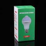 Lâmpada LED E27 5W 12 LEDs SMD 5730 300LM com Sensor de Movimento Infravermelho, Distância do Sensor: 4-6m, AC 220V, E27 5W Luz Branca, E27 5W Luz Branca Quente