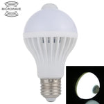 Lâmpada LED E27 7W 16 LEDs SMD 5730 450LM com Sensor de Movimento Infravermelho, Distância do Sensor: 4-6m, AC 220V, E27 7W Luz Branca