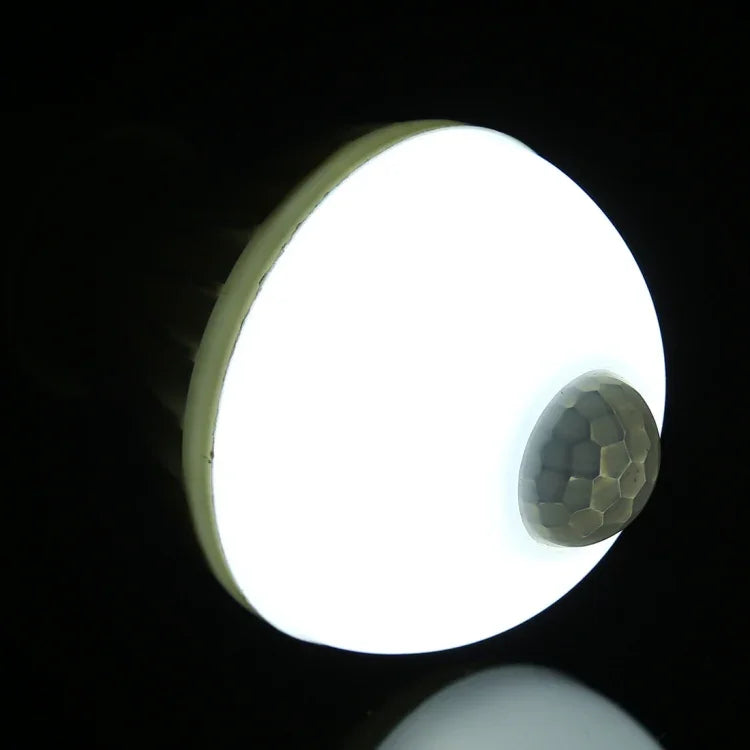 Lâmpada LED E27 7W 16 LEDs SMD 5730 450LM com Sensor de Movimento Infravermelho, Distância do Sensor: 4-6m, AC 220V, E27 7W Luz Branca