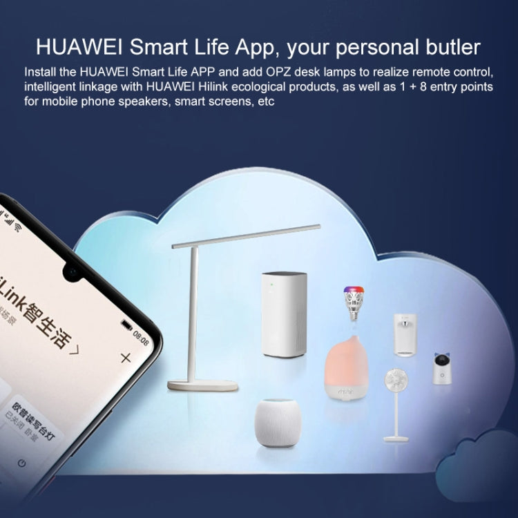 Lâmpada de Secretária LED Inteligente Original Huawei OPPLE Dobrável Ajustável para Leitura, Luzes de Brilho, Suporta HUAWEI HiLink