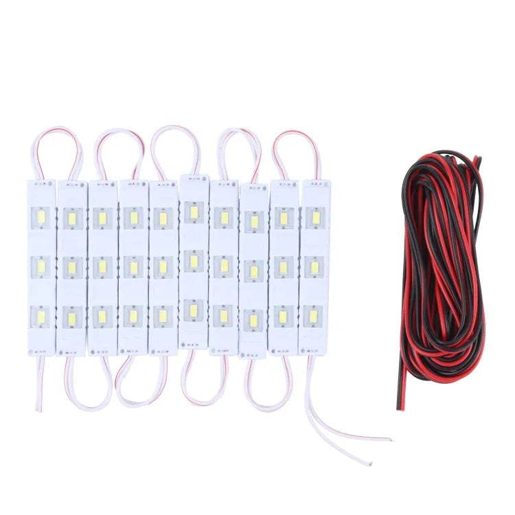 30 LEDs 5630 Módulos LED SMD Luz Branca Impermeável Luz Decorativa, Comprimento do Cabo 5M, CC 12V, 30 LEDs 5630 SMD