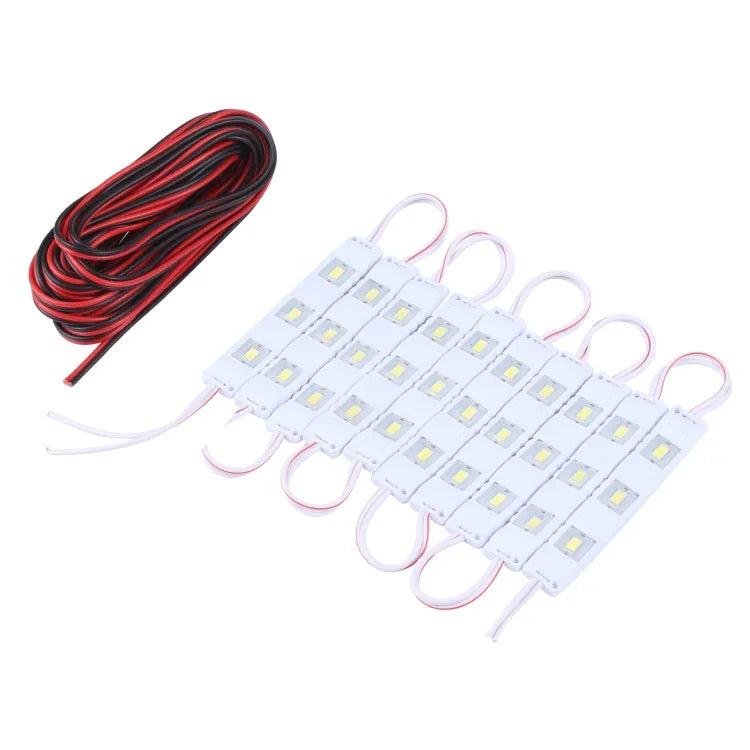 30 LEDs 5630 Módulos LED SMD Luz Branca Impermeável Luz Decorativa, Comprimento do Cabo 5M, CC 12V, 30 LEDs 5630 SMD