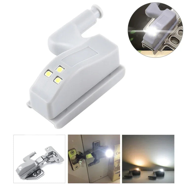 Lâmpada Sensor LED de Dobradiça Interna Universal 0.3W para Armário com 3 LEDs Luz Noturna Auto Ligar/Desligar, 1 Peça Luz Branca, 1 Peça Luz Branca Quente