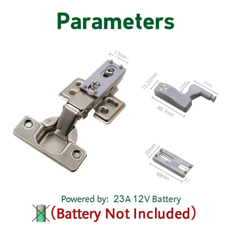 Lâmpada Sensor LED de Dobradiça Interna Universal 0.3W para Armário com 3 LEDs Luz Noturna Auto Ligar/Desligar, 1 Peça Luz Branca, 1 Peça Luz Branca Quente