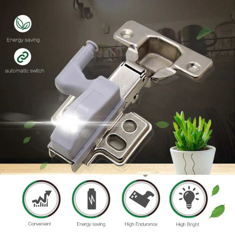 Lâmpada Sensor LED de Dobradiça Interna Universal 0.3W para Armário com 3 LEDs Luz Noturna Auto Ligar/Desligar, 1 Peça Luz Branca, 1 Peça Luz Branca Quente