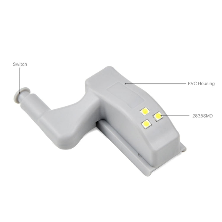 Lâmpada Sensor LED de Dobradiça Interna Universal 0.3W para Armário com 3 LEDs Luz Noturna Auto Ligar/Desligar, 1 Peça Luz Branca, 1 Peça Luz Branca Quente