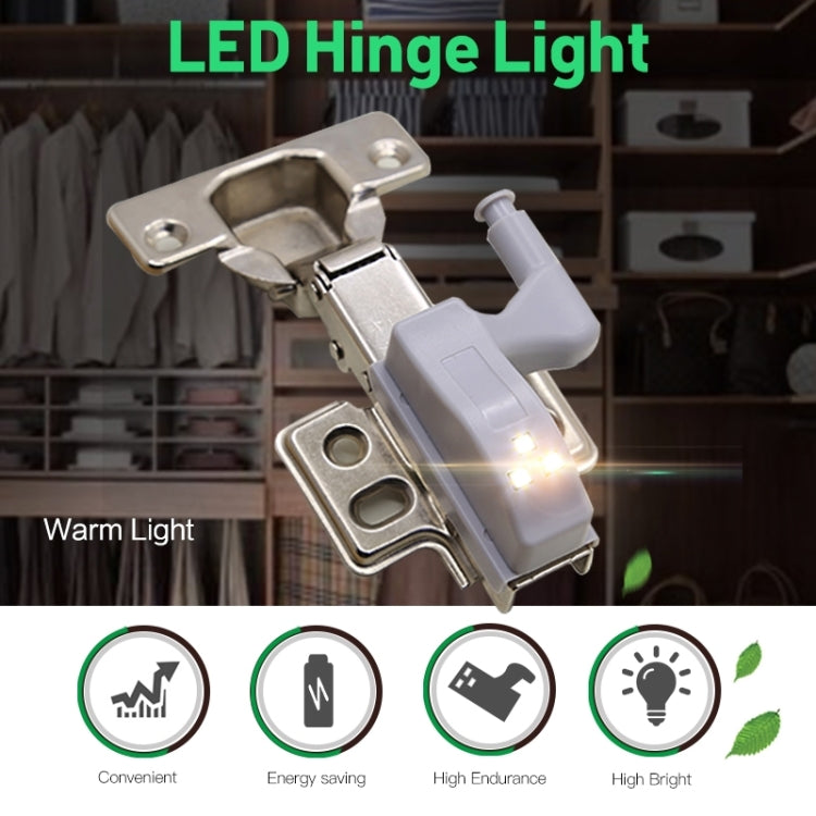 Lâmpada Sensor LED de Dobradiça Interna Universal 0.3W para Armário com 3 LEDs Luz Noturna Auto Ligar/Desligar, 1 Peça Luz Branca, 1 Peça Luz Branca Quente