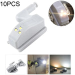 10 UNIDADES Lâmpada Sensor LED Dobradiça Interna Universal 0,3W para Armário com 3 LEDs Luz Noturna Lâmpada Auto LIGA/DESLIGA, 10 UNIDADES Luz Branca, 10 UNIDADES Luz Branco Quente