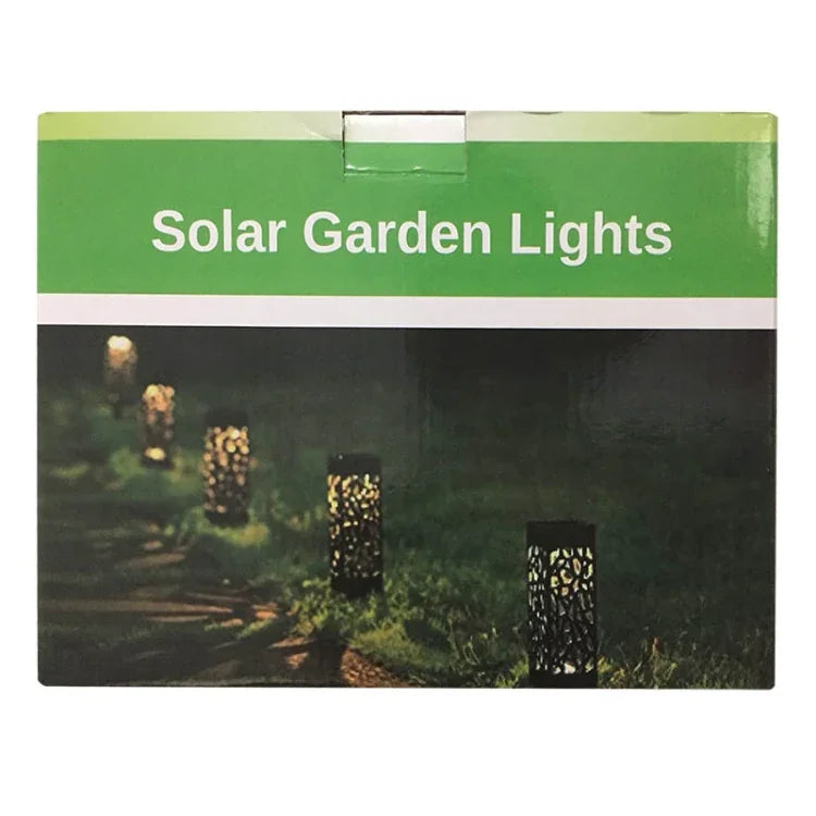 Lâmpada de Relva de Jardim Solar Exterior com Design Vazado