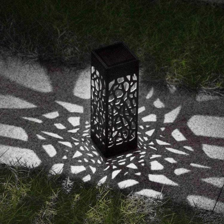 Lâmpada de Relva de Jardim Solar Exterior com Design Vazado