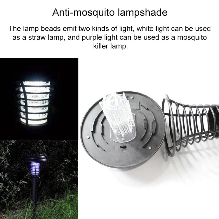 Lâmpada de Relva para Quinta com Mata-Mosquitos Solar LED, IP44 à Prova de Água