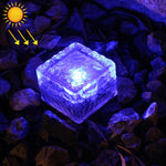Lâmpada de Jardim Decorativa Subterrânea LED Exterior com Vidro Temperado Solar IP68 à Prova de Água com Painel Solar de 0,2W