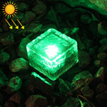 Lâmpada de Jardim Decorativa Subterrânea LED Exterior com Vidro Temperado Solar IP68 à Prova de Água com Painel Solar de 0,2W