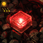 Lâmpada de Jardim Decorativa Subterrânea LED Exterior com Vidro Temperado Solar IP68 à Prova de Água com Painel Solar de 0,2W
