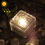 Lâmpada de Jardim Decorativa Subterrânea LED Exterior com Vidro Temperado Solar IP68 à Prova de Água com Painel Solar de 0,2W