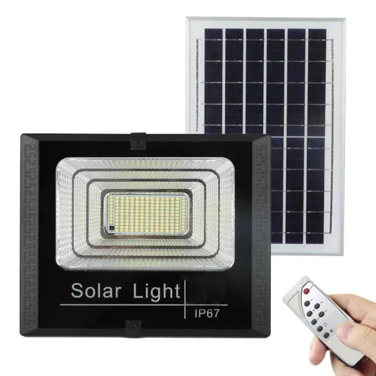 Projetor Solar 10W 100 LEDs IP67 à Prova de Água com Controlo Remoto, 10W