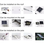 Projetor Solar 30W 170 LEDs IP67 à Prova de Água com Controlo Remoto, 30W