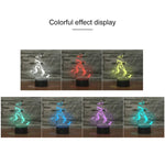 Candeeiro de Mesa LED 3D em Forma de Rapaz de Skate Colorido, Versão com Toque e Carregamento, Versão com Toque e Carregamento