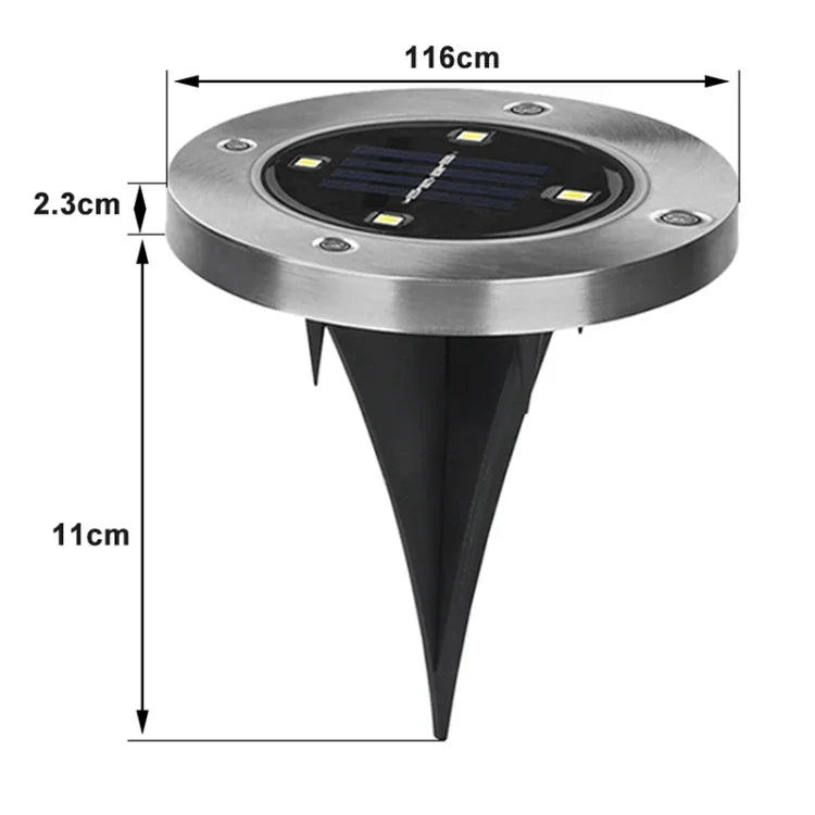 Lâmpada Subterrânea SMD 5050 para Caminho Exterior, Jardim e Decking LED, 4 LEDs Luz Branca, 4 LEDs Luz Branca Quente