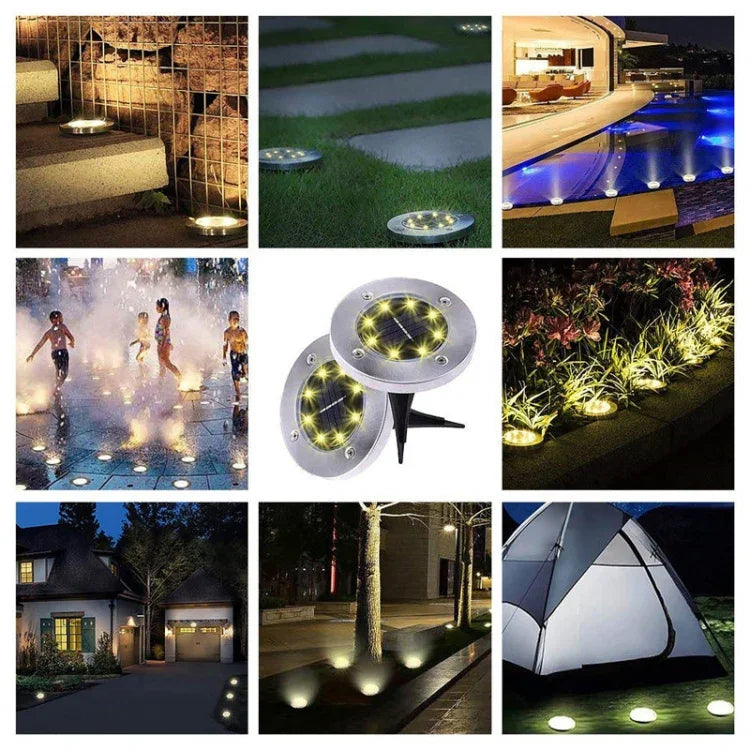 Lâmpada Subterrânea SMD 5050 para Caminho Exterior, Jardim e Decking LED, 8 LEDs Luz Branca, 8 LEDs Luz Branca Quente